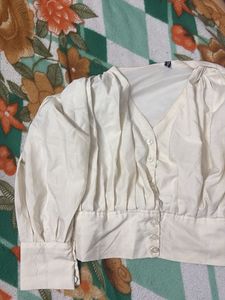 Elegant White satin zara Shirt