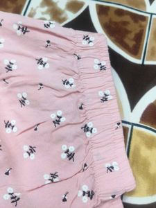 Pink Floral Lace Trim Shorts