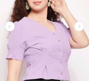 Lavender Button Down Top