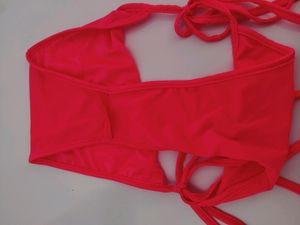 Pink Thong With Tie Ups
