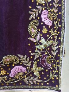 Purple Handwork Saree
