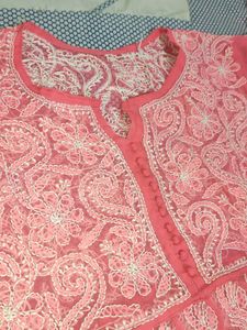 Pink Embroidered Kurta