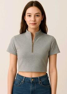 Gray Crop Top - Casual Style