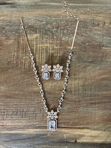 Rose Gold Necklace and Earring Set