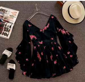 Floral Velvet Mini Dress
