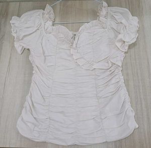 Ruffled White Top