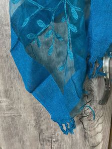 Blue Embroidered Dupatta
