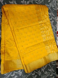 Yellow Saree with Gold Border