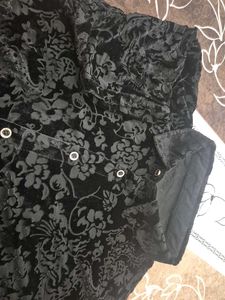 New Floral Velvet black Shirt