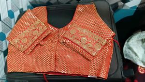 Red & Gold Embroidered Blouse