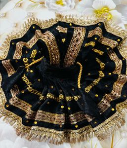 Krishna Dress fabric chandri cotton colour black
