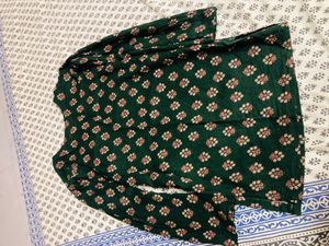 Green Floral Kurta