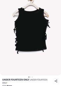 Punk Sleeveless Black Tshirt With Tassel