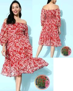 Antheaa Floral Cinched Waist Dress 🍒