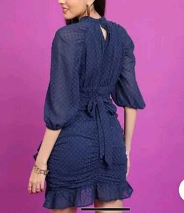 Stylish Navy Blue Mini Dress