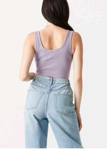 Lilac Ribbed Crop Top