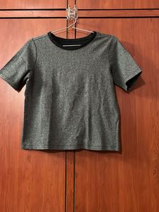 Gray Short Sleeve Top