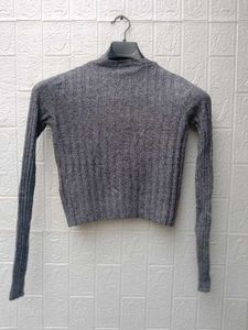 New with tag Pinterest Grey Ribbed Long Sleeve Top
