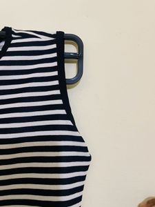 Black &amp; White Striped Bodycon Dress For Women