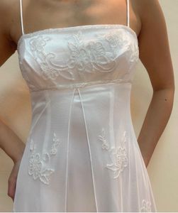 Elegant White Floral Embroidered Gown