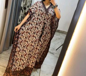 Orange Patterned Caftan Dress