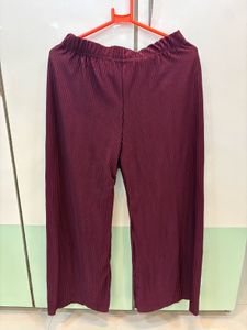 Maroon Textured Palazzo/Pyjama