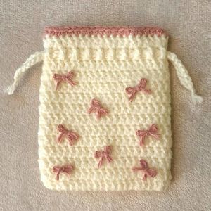 Cute Mini Crochet Bow Pouch 💗
