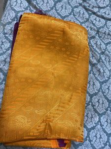 New Elegant Yellow &amp; Purple Saree