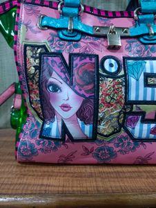 Imported Novelty Print Satchel Handbag