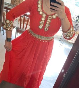 🆕️real Mirror Anarkali with  Duptta