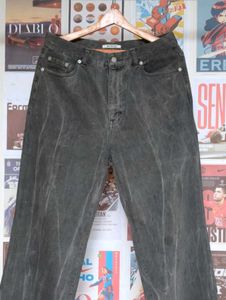 Washed Black Wide Leg Jeans