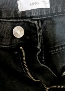 MNG Black Stripped Denim Jeans