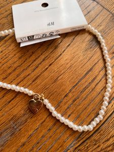 Elegant Pearl Necklace with Heart Pendant