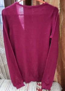 Elegant Cherry Color Cardigan