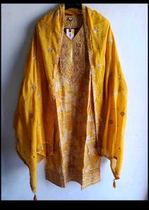 Elegant Yellow Embroidered Kurta Set