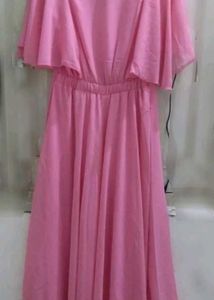 Hellodesign Pink Chiffon Overlay Maxi Dress