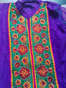 Purple Embroidered Anarkali Kurta