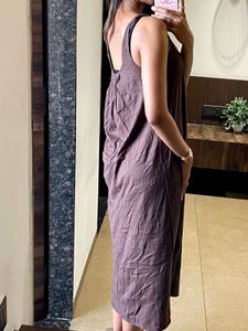 Brown Cotton Slip Dress