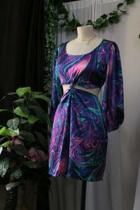 Colorful Cutout Mini Dress