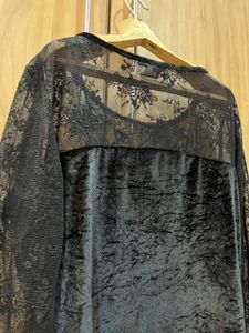 Black Velvet and Lace Top