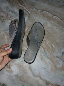 Elegant Silver Flip Flops