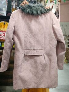 Pink Coat with Fur Collar