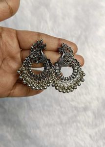 Oxidized Peacock Earrings