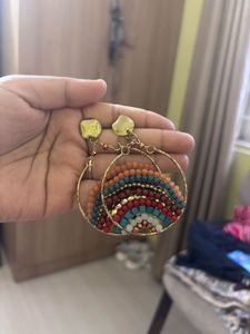 Boho Beaded Hoop Earrings