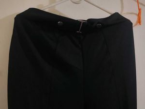 Girls Stylish Black Slit Flare Pants