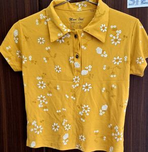 Floral Print Polo Top