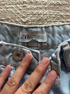 Denim High-Waisted Shorts (Zara)