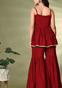 3 Piece Peplum Suit Garara Set With Dupatta