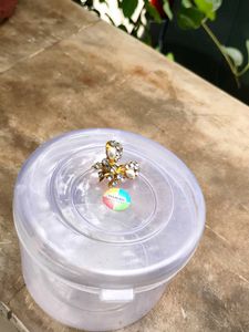 Combo Of pearl Earrings+ Purple Embellished Bangle