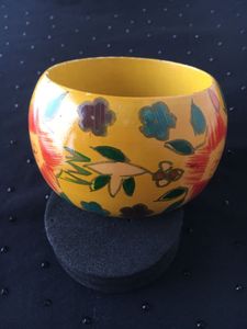 Two handpainted wooden bangles